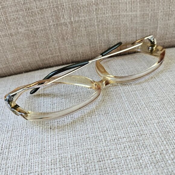 Vintage Eyeglasses Frame Tan Clear/Gold Tone Glasses Frame 52[]15 135 Eye Wear - Picture 6 of 11